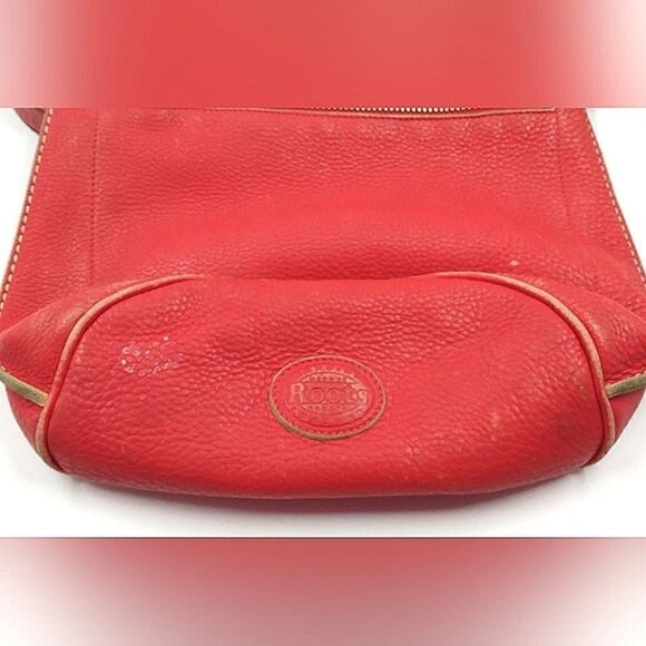 Roots Canada Leather Messenger Bag Crossbody Handbag Purse Vintage - Picture 6 of 16